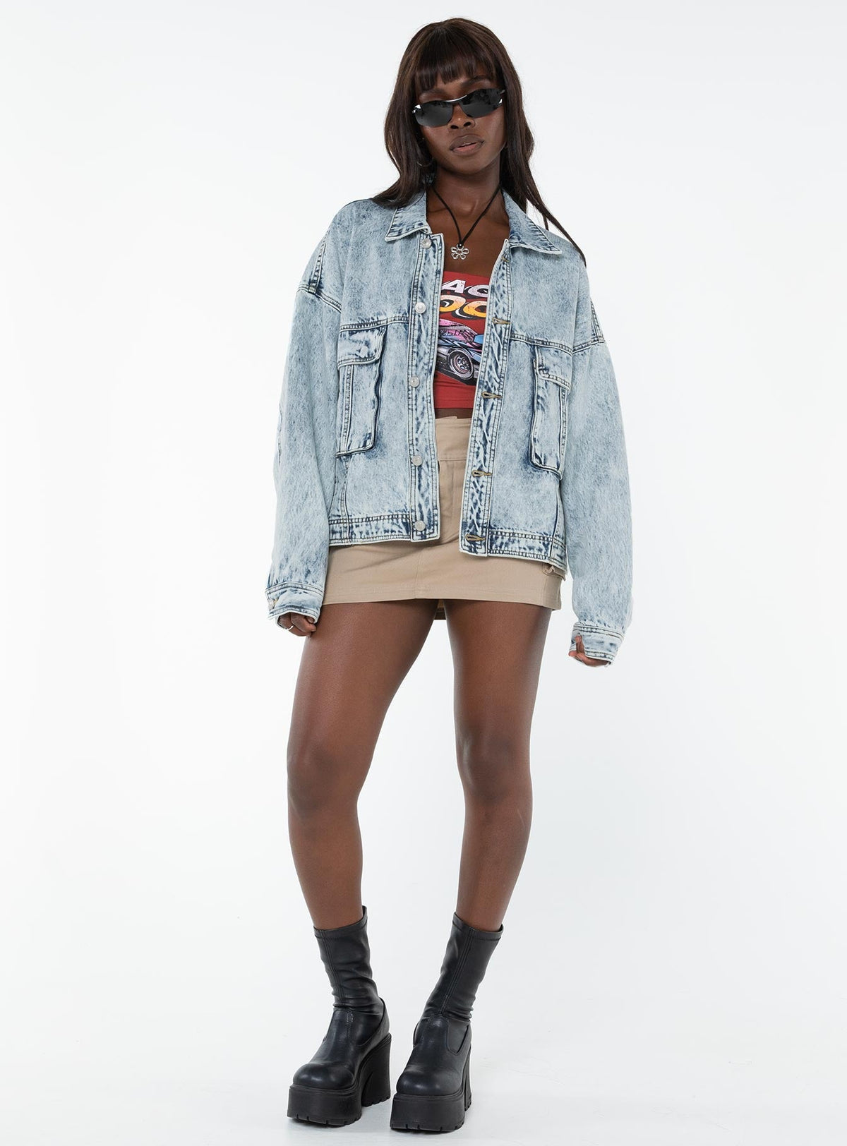 Chaqueta vaquera oversize Kier en lavado claro