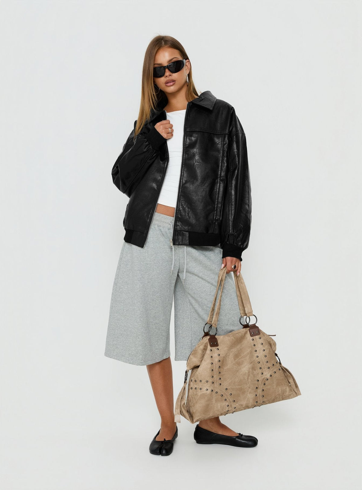 Chaqueta bomber de piel sintética Goldsmith negra