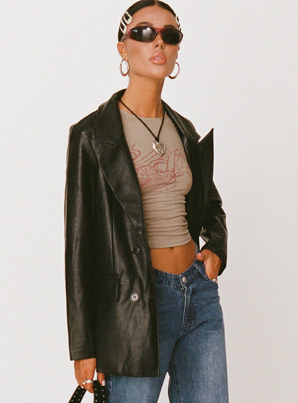 Blazer de piel sintética Ellen