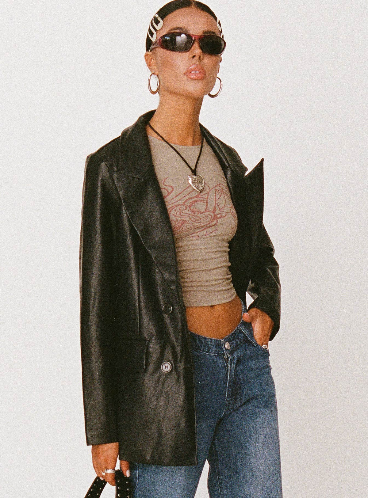 Blazer de piel sintética Ellen