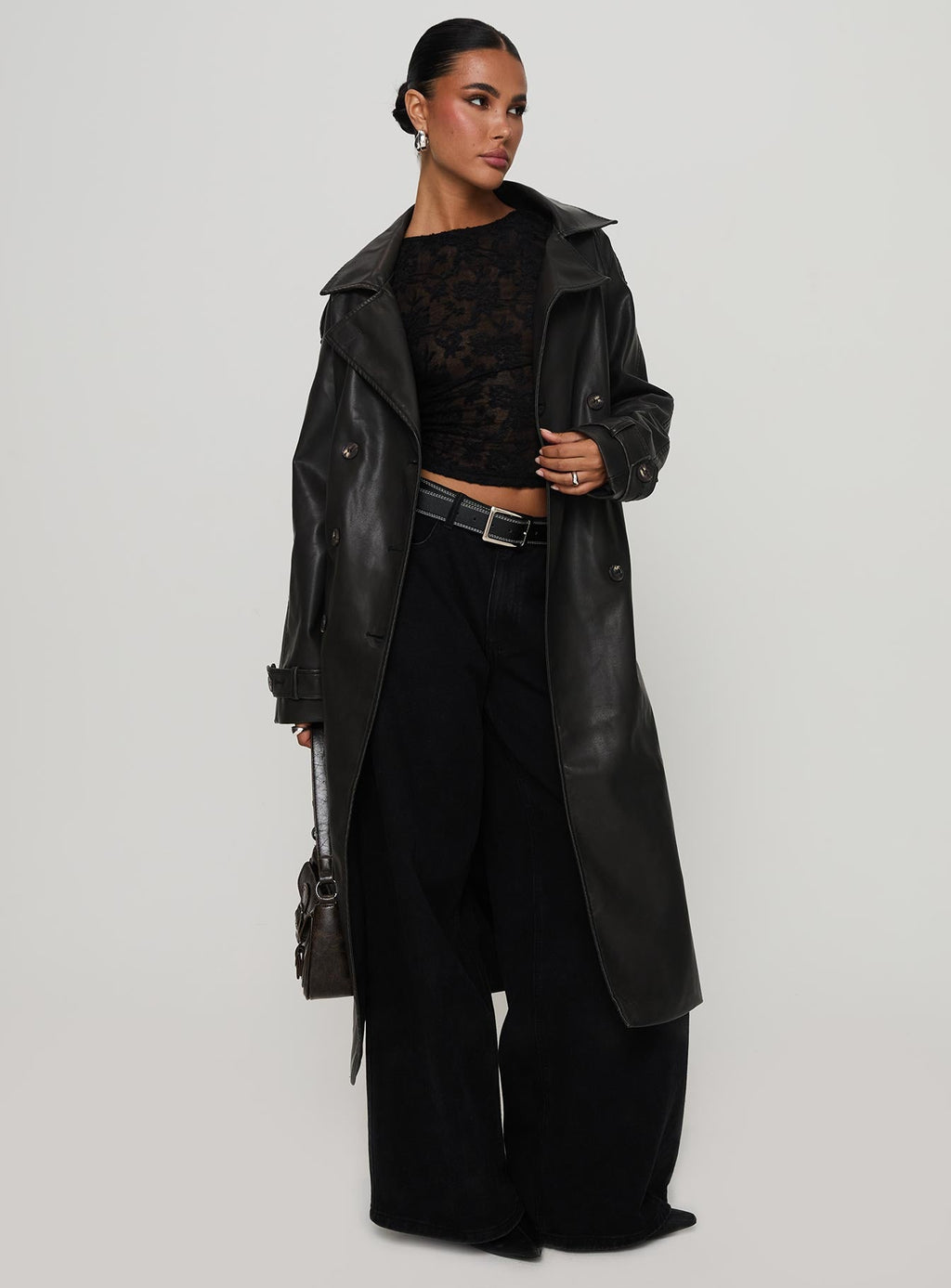 Chaqueta de piel sintética Day To Night, negro lavado