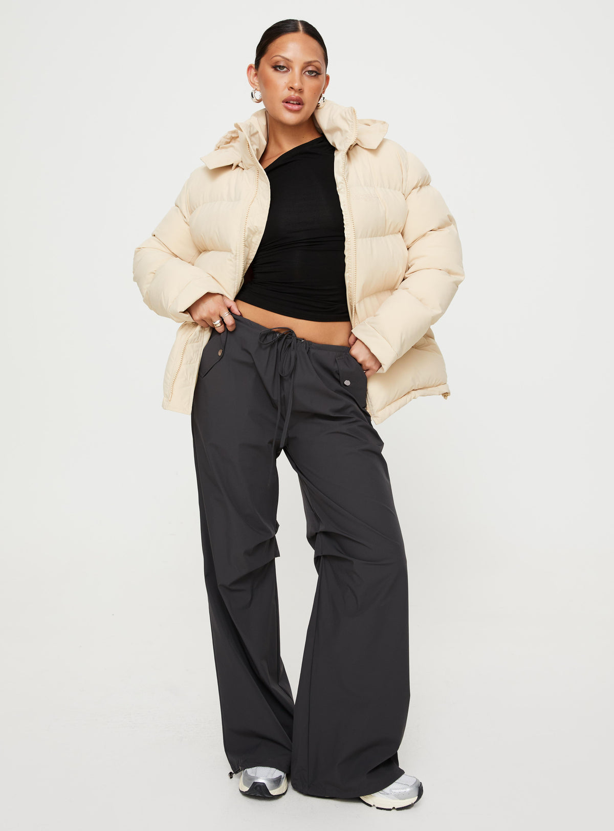 Chaqueta acolchada técnica Dream Puff beige