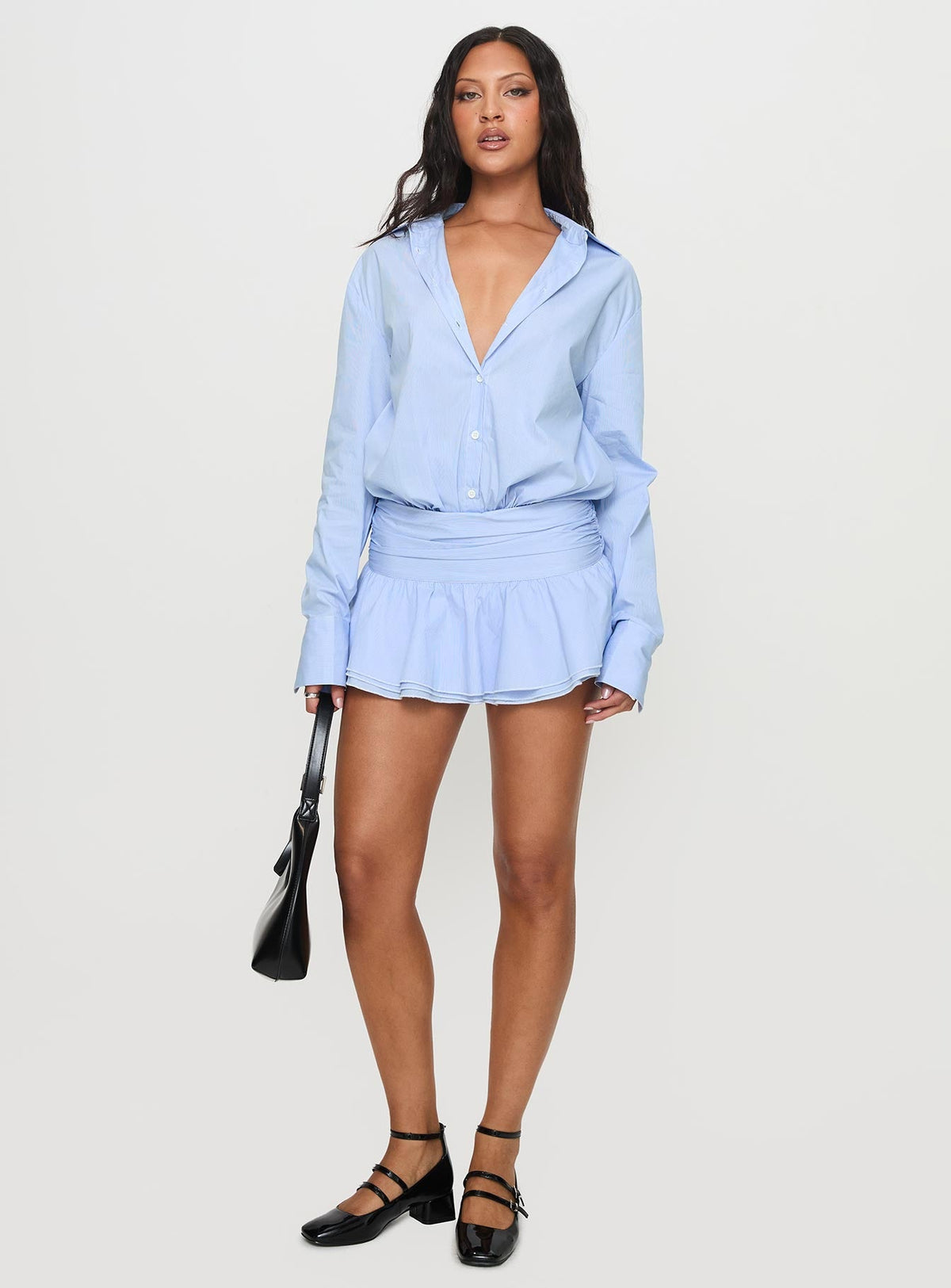 Vestido corto de manga larga para niña Girls Girls Girls, azul