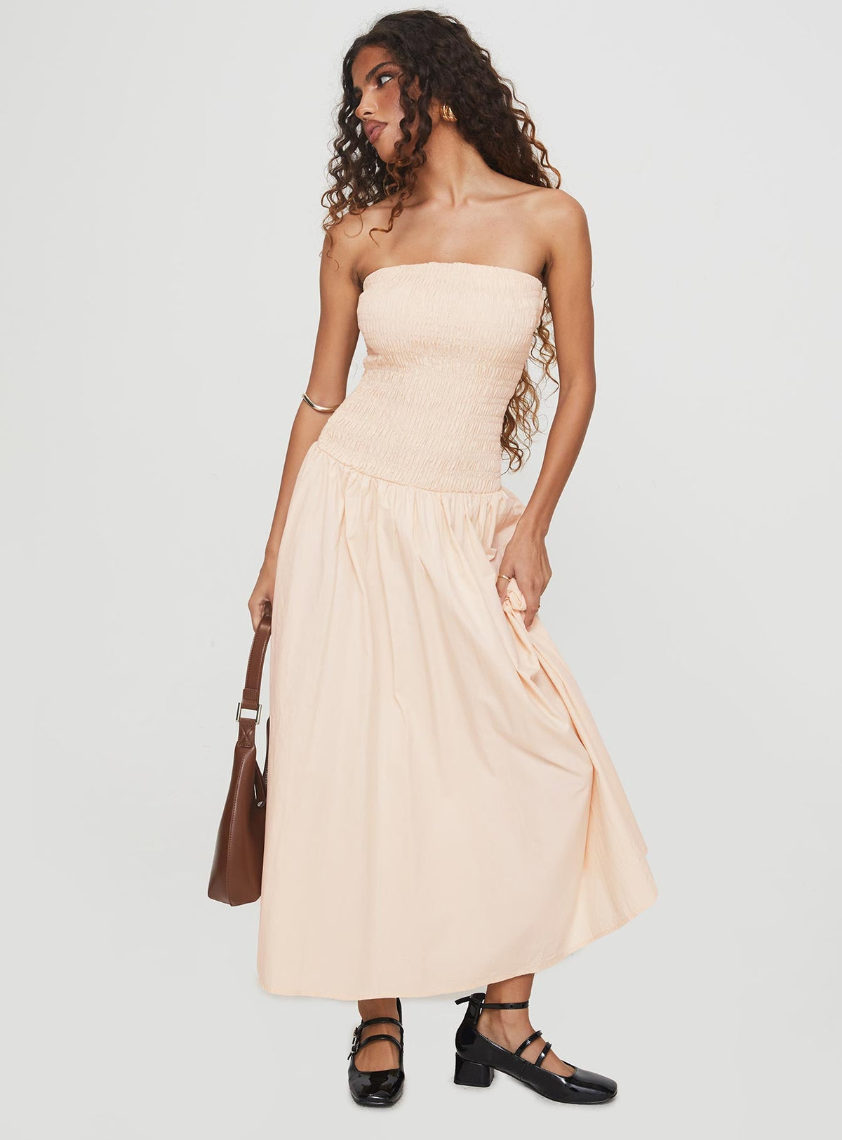Vestido largo Atara color crema