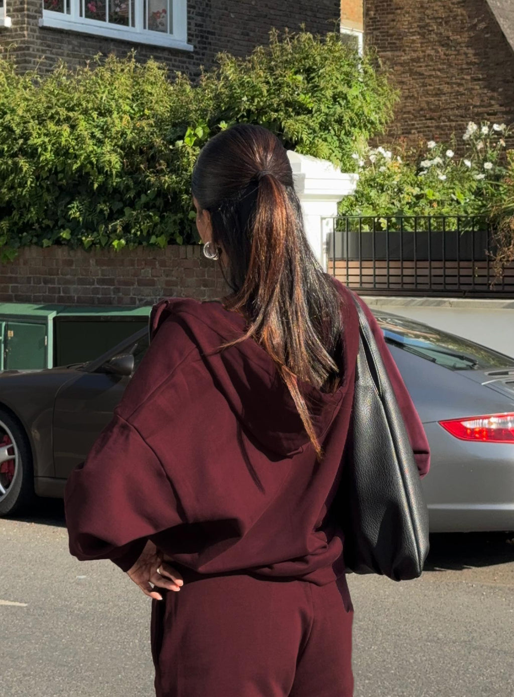 Sudadera oversize All Day color vino