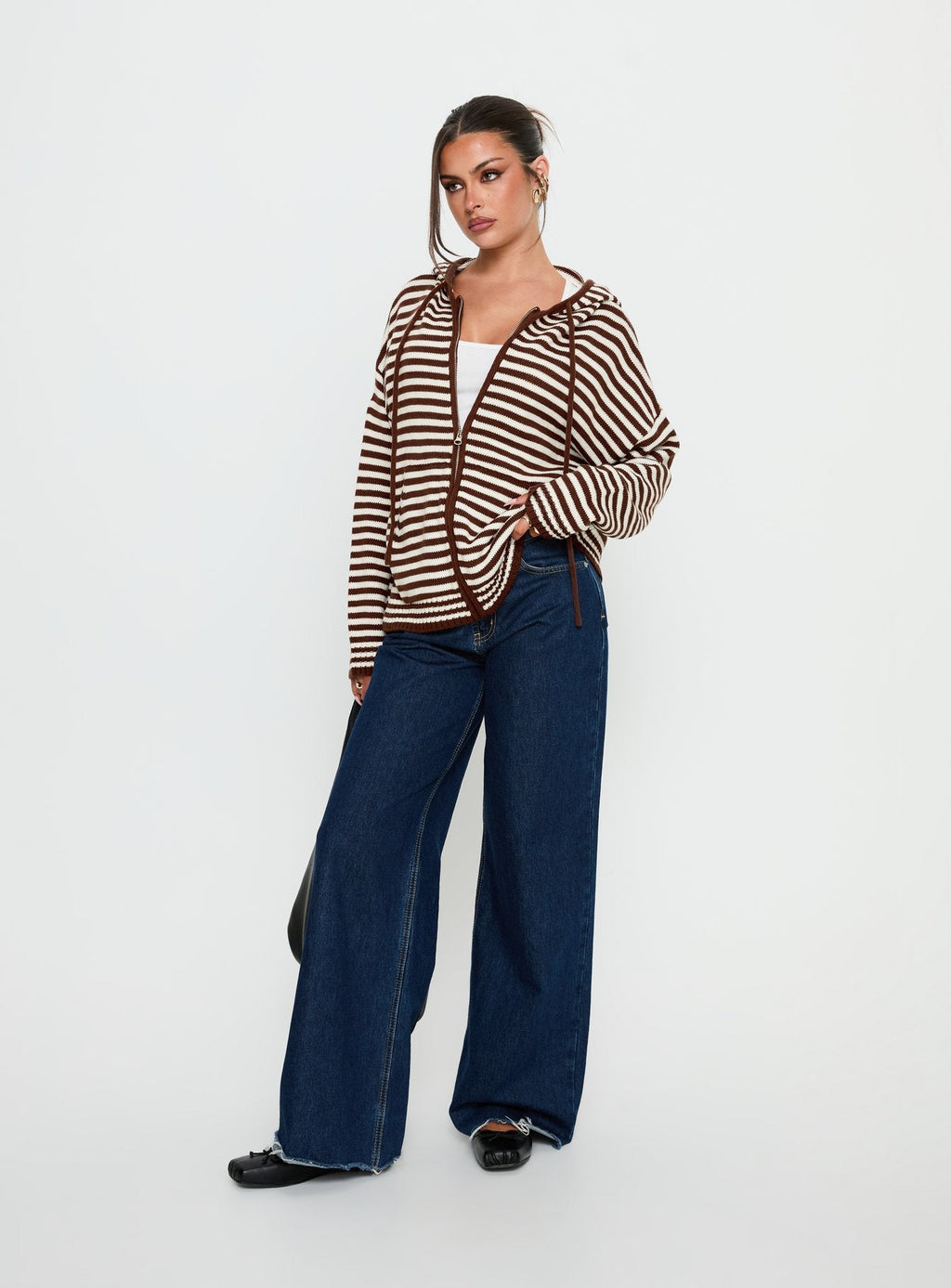 Chaqueta con cremallera Brienna marrón