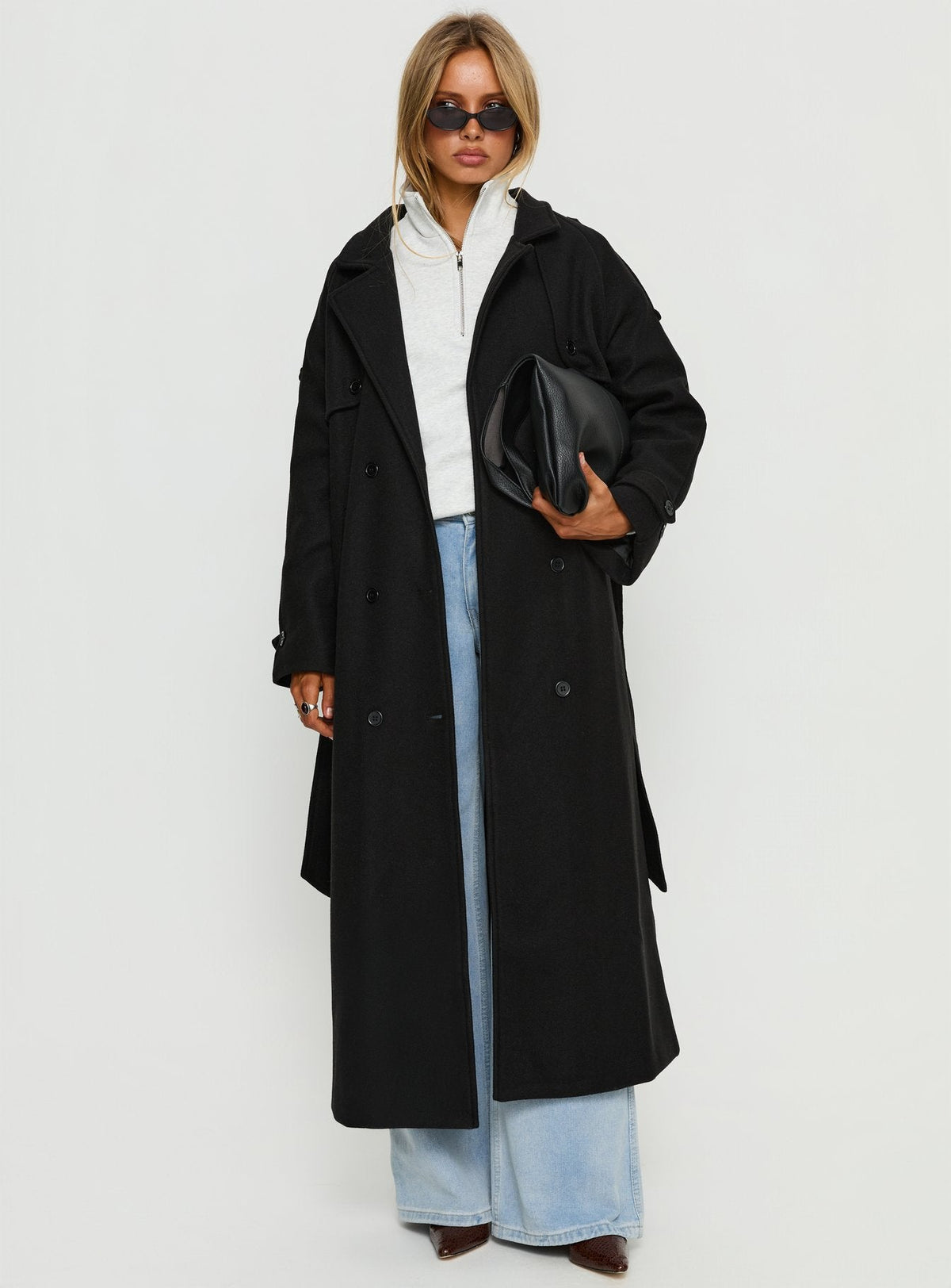 Gabardina larga Rylanne negra