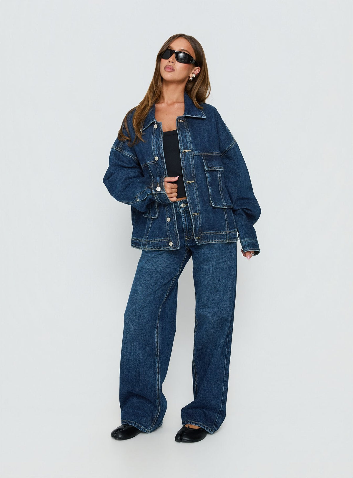 Chaqueta oversized Kier en denim lavado azul oscuro
