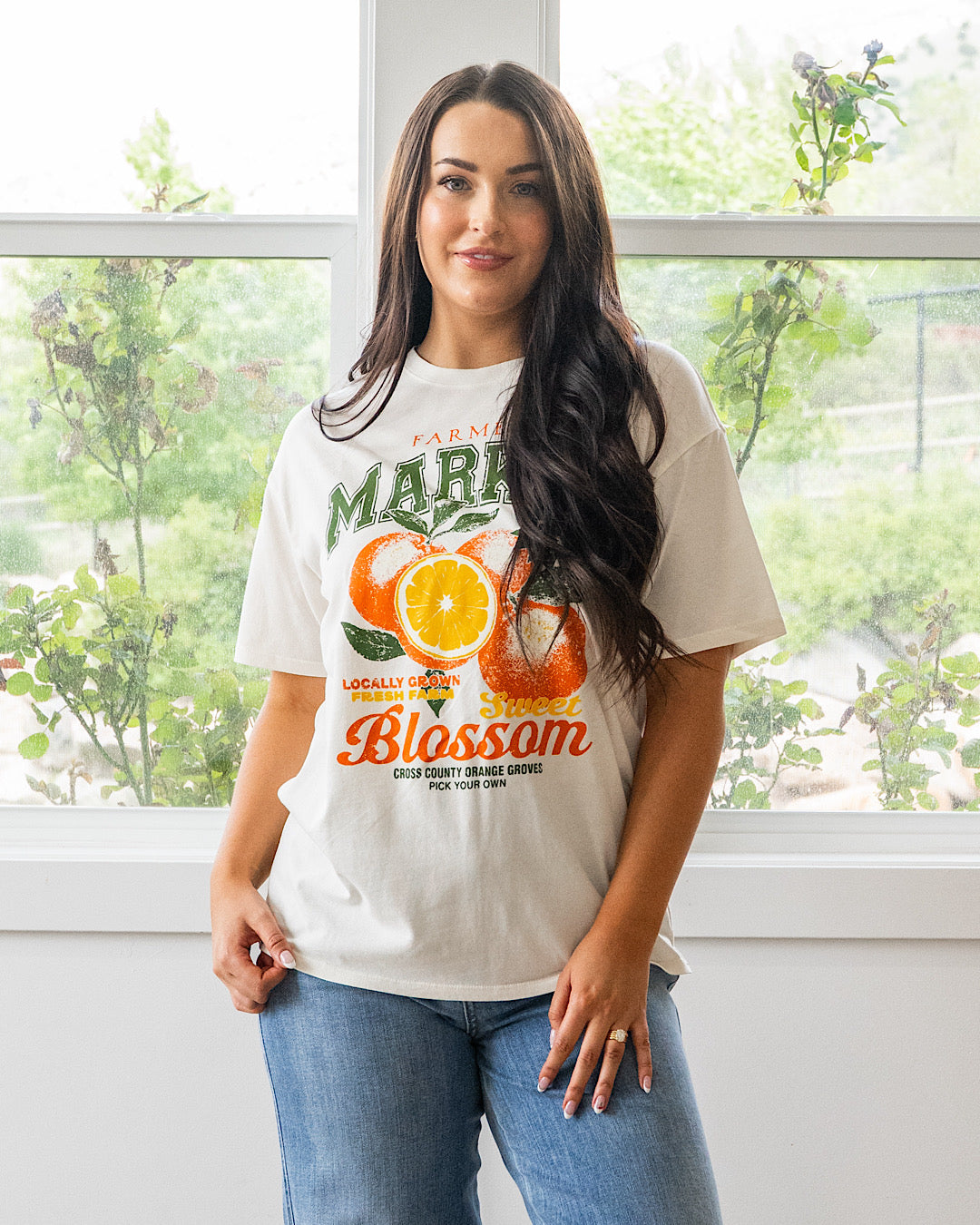 Camiseta Farmer's Market Blossom - Marfil