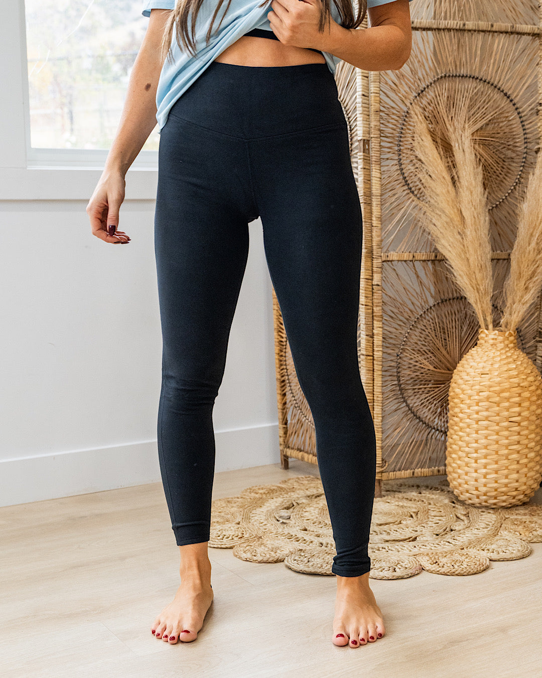 Leggings de felpa de talle alto Mono B - Negro