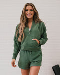 Sudadera con capucha y media cremallera Rae Mode - Oliva claro VENTA FINAL