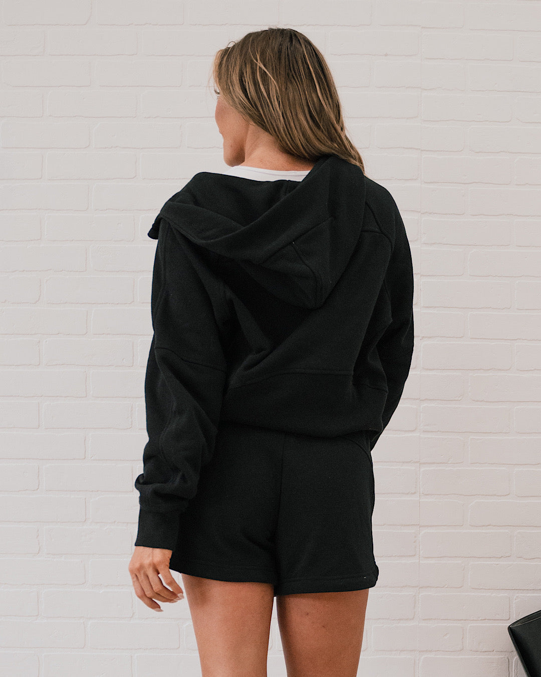 Sudadera con capucha y media cremallera Rae Mode - Negro VENTA FINAL