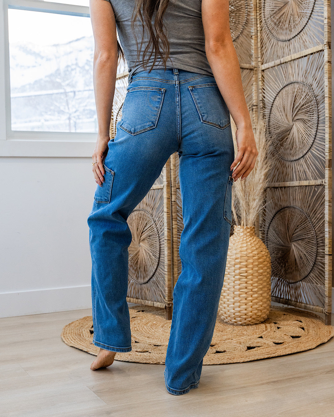 Jeans rectos tipo cargo Judy Blue Hadley estilo años 90 VENTA FINAL