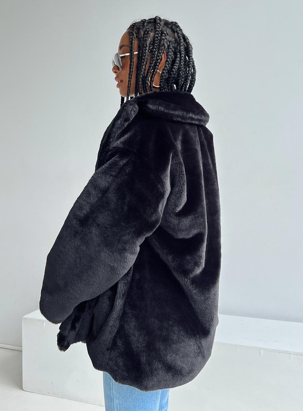 Chaqueta de piel sintética Dune negra