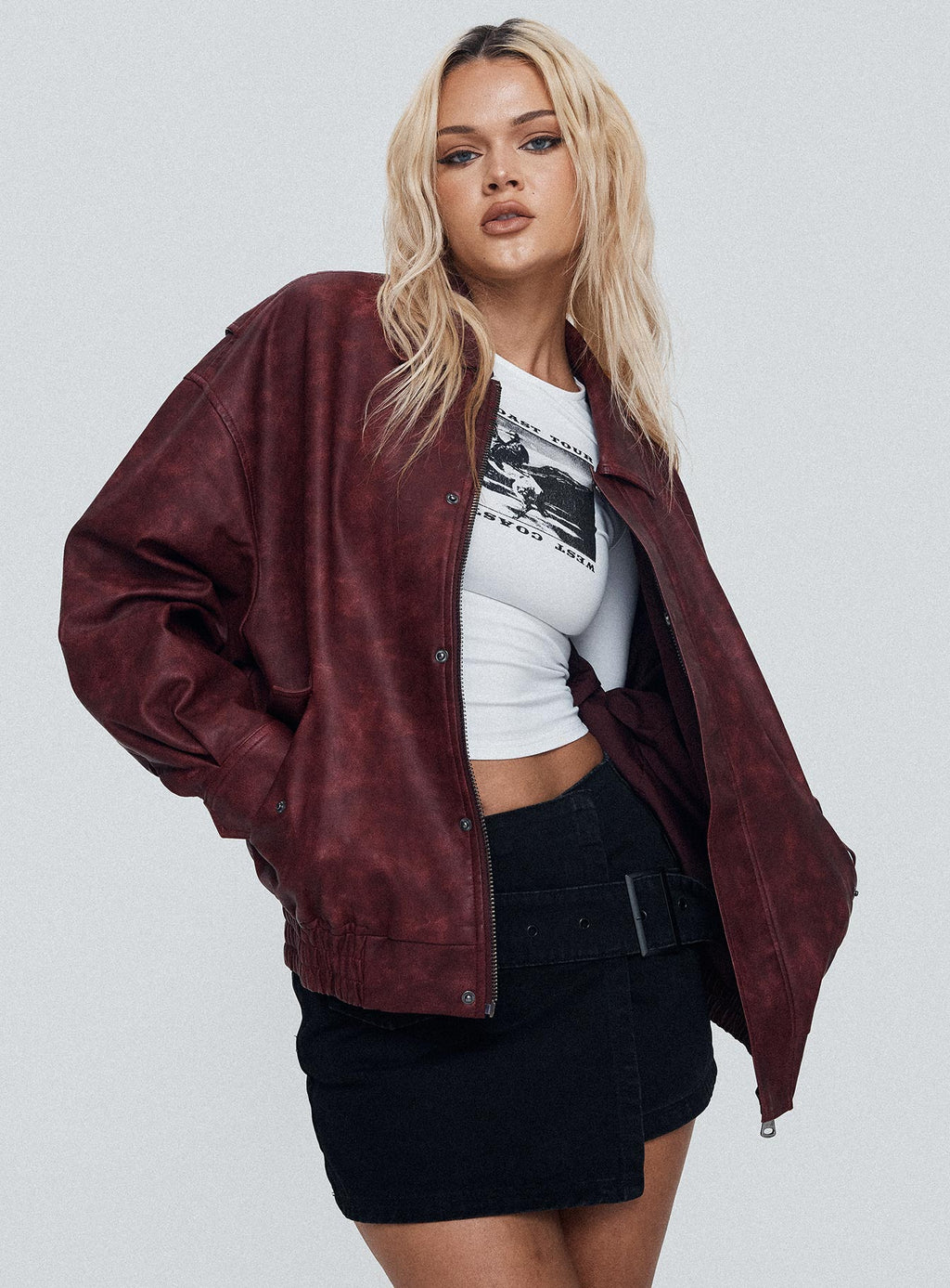 Chaqueta bomber Kenny color burdeos