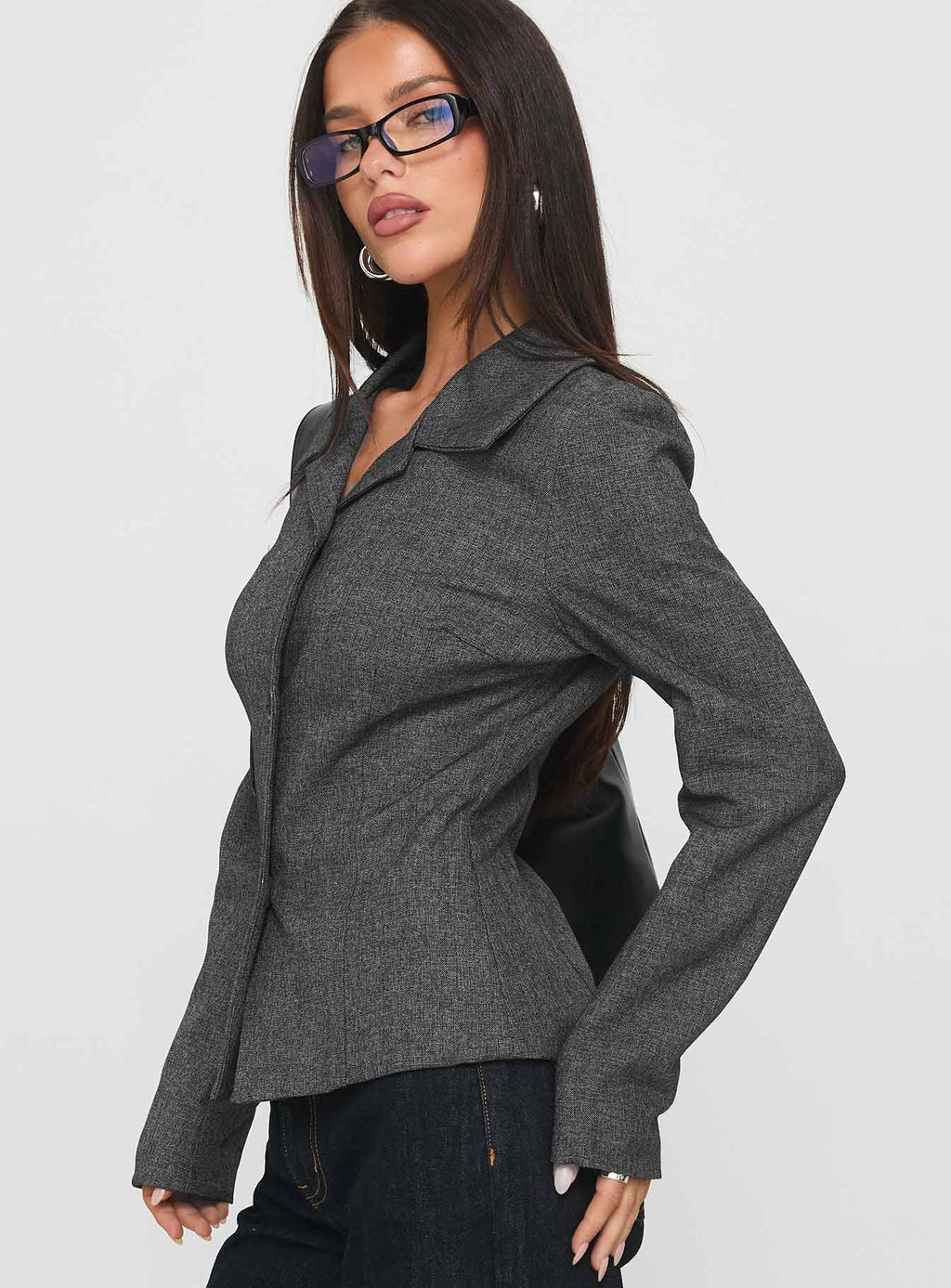 Chaqueta de tweed Holley gris