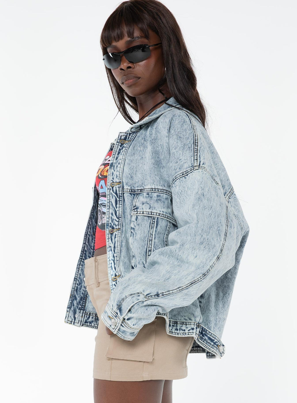 Chaqueta vaquera oversize Kier en lavado claro