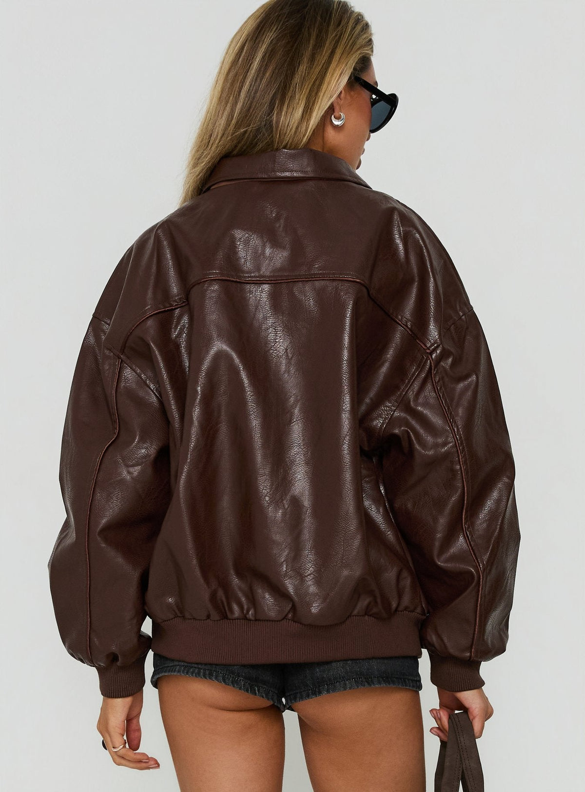Chaqueta tipo bomber de piel sintética Goldsmith marrón