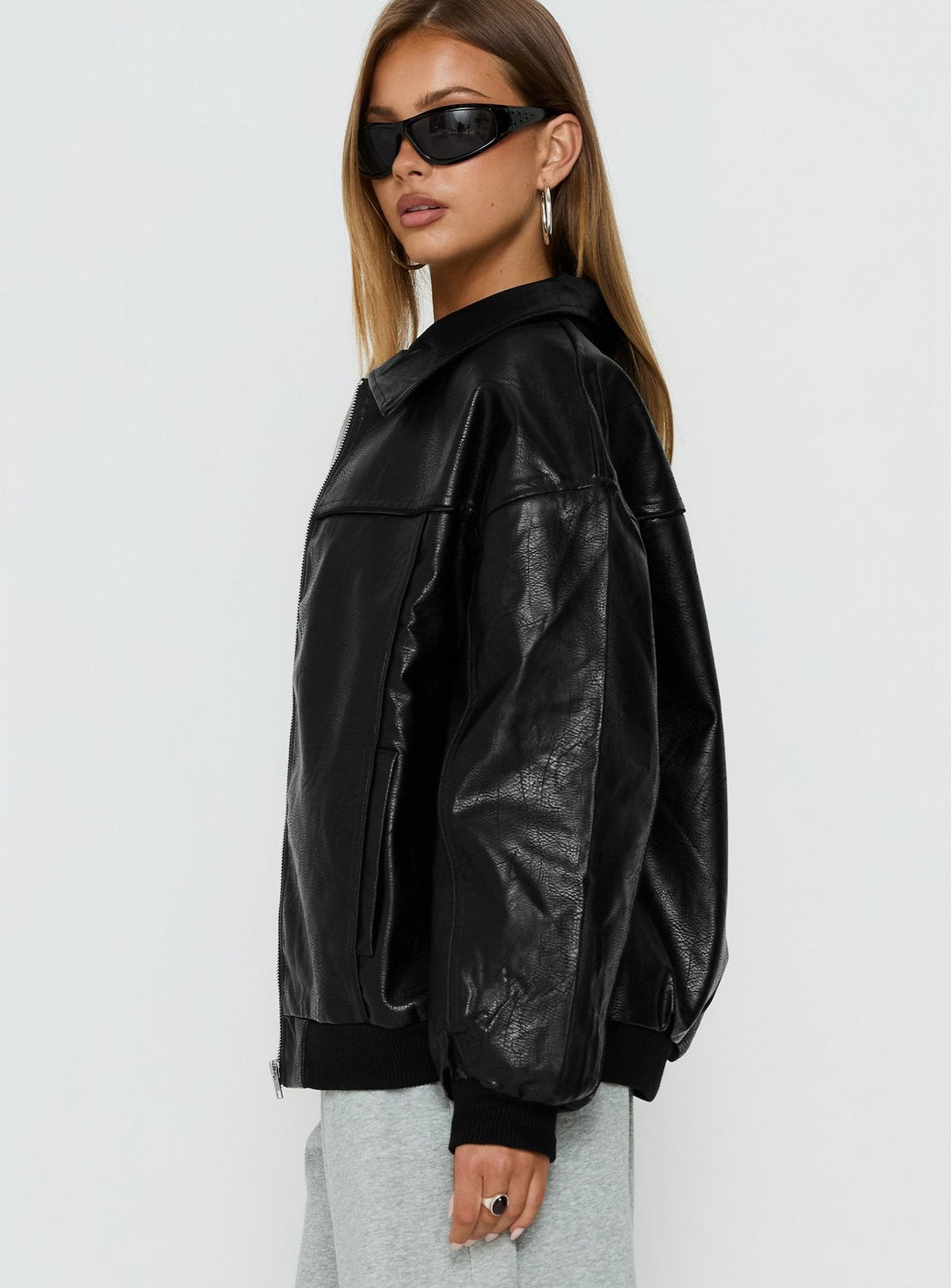Chaqueta bomber de piel sintética Goldsmith negra