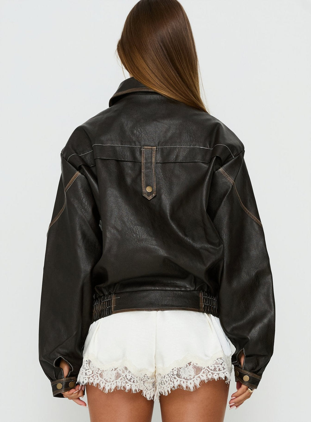 Chaqueta de piel sintética Jaxton marrón
