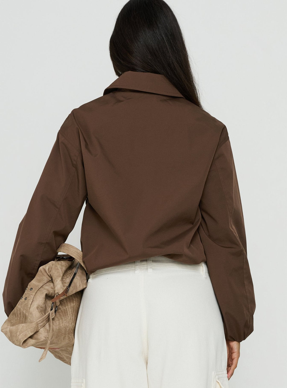 Chaqueta tipo bomber de lona Scorpia color marrón oscuro