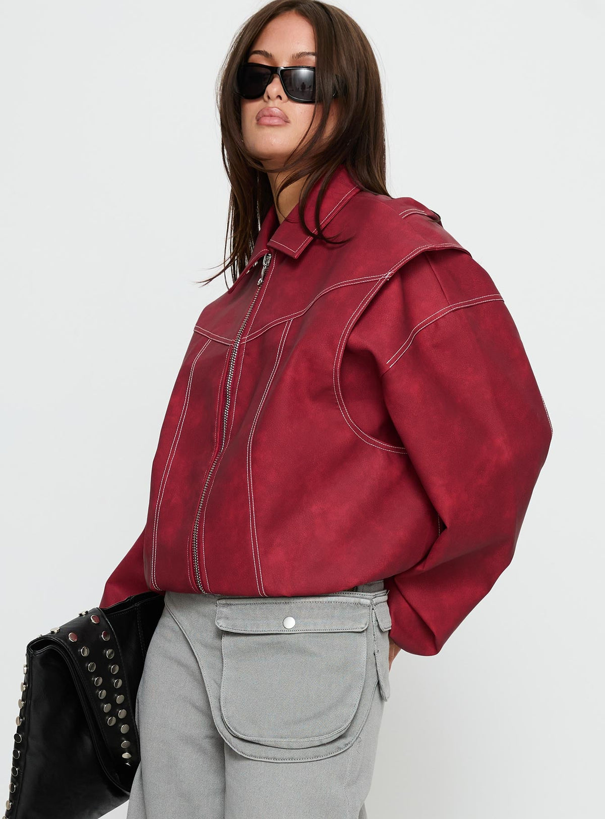 Chaqueta bomber Vista color carmesí