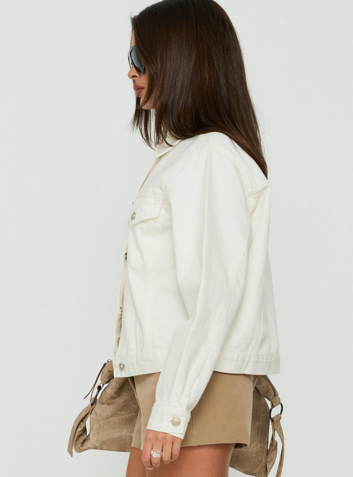 Chaqueta vaquera oversize Truss blanca