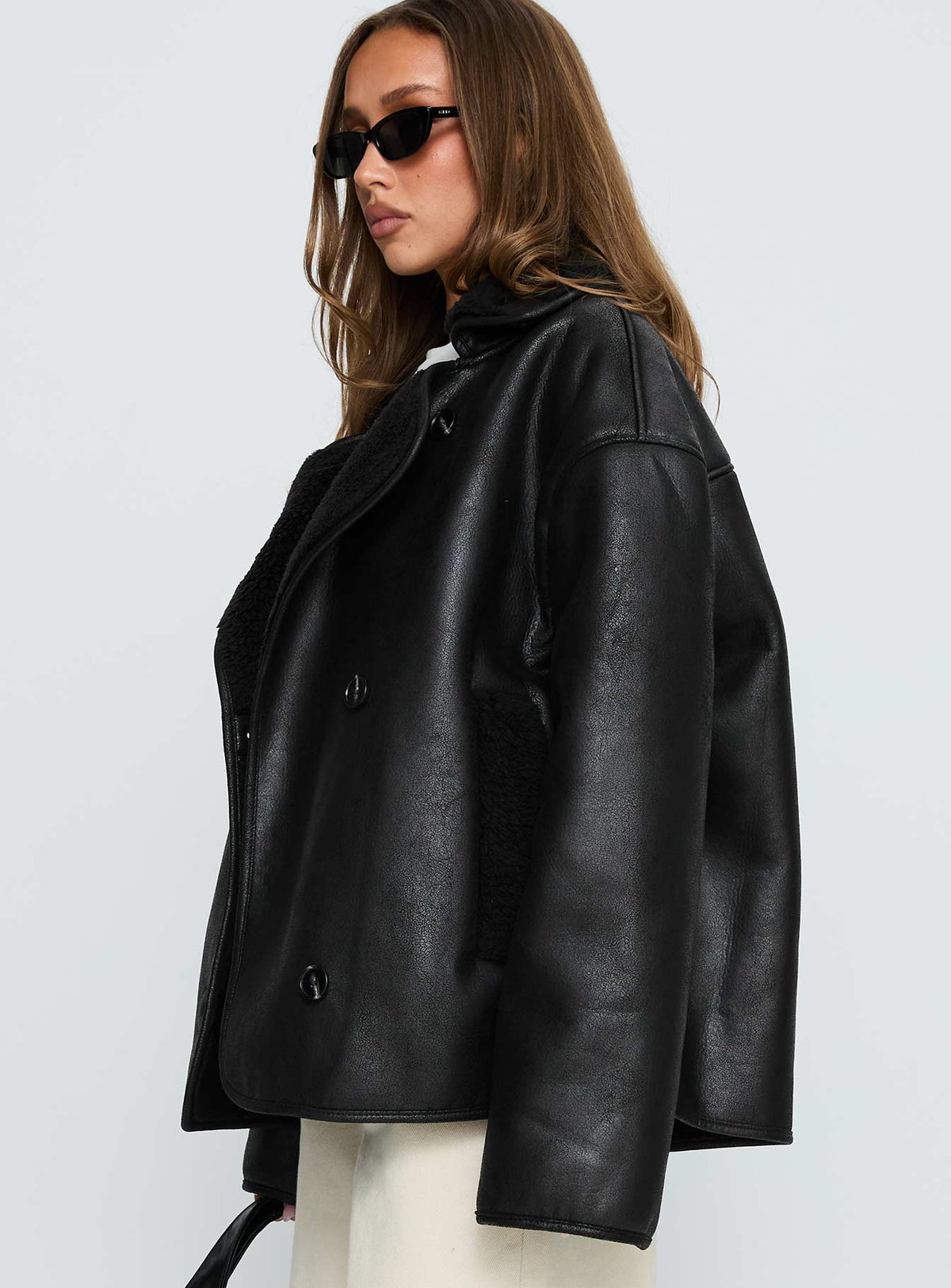 Chaqueta de piel sintética Nunez negra