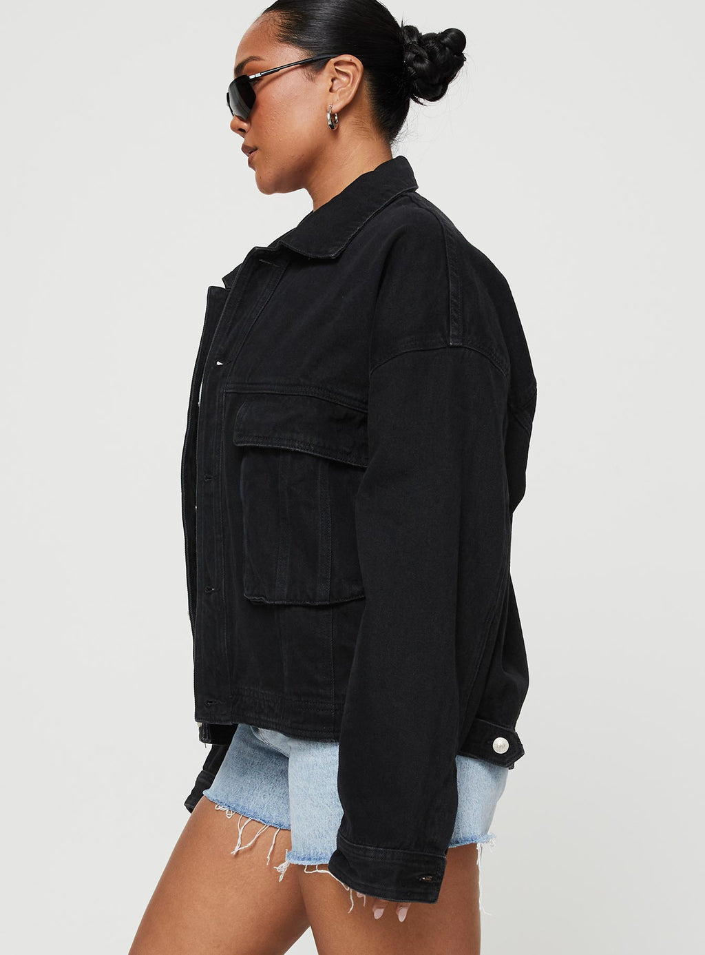 Chaqueta vaquera oversize Kier negra