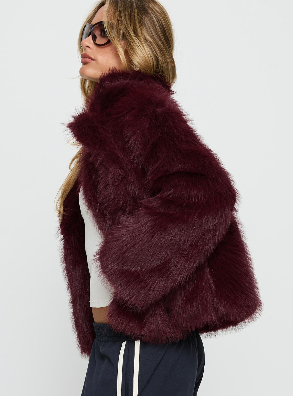 Chaqueta de piel sintética Liannah roja