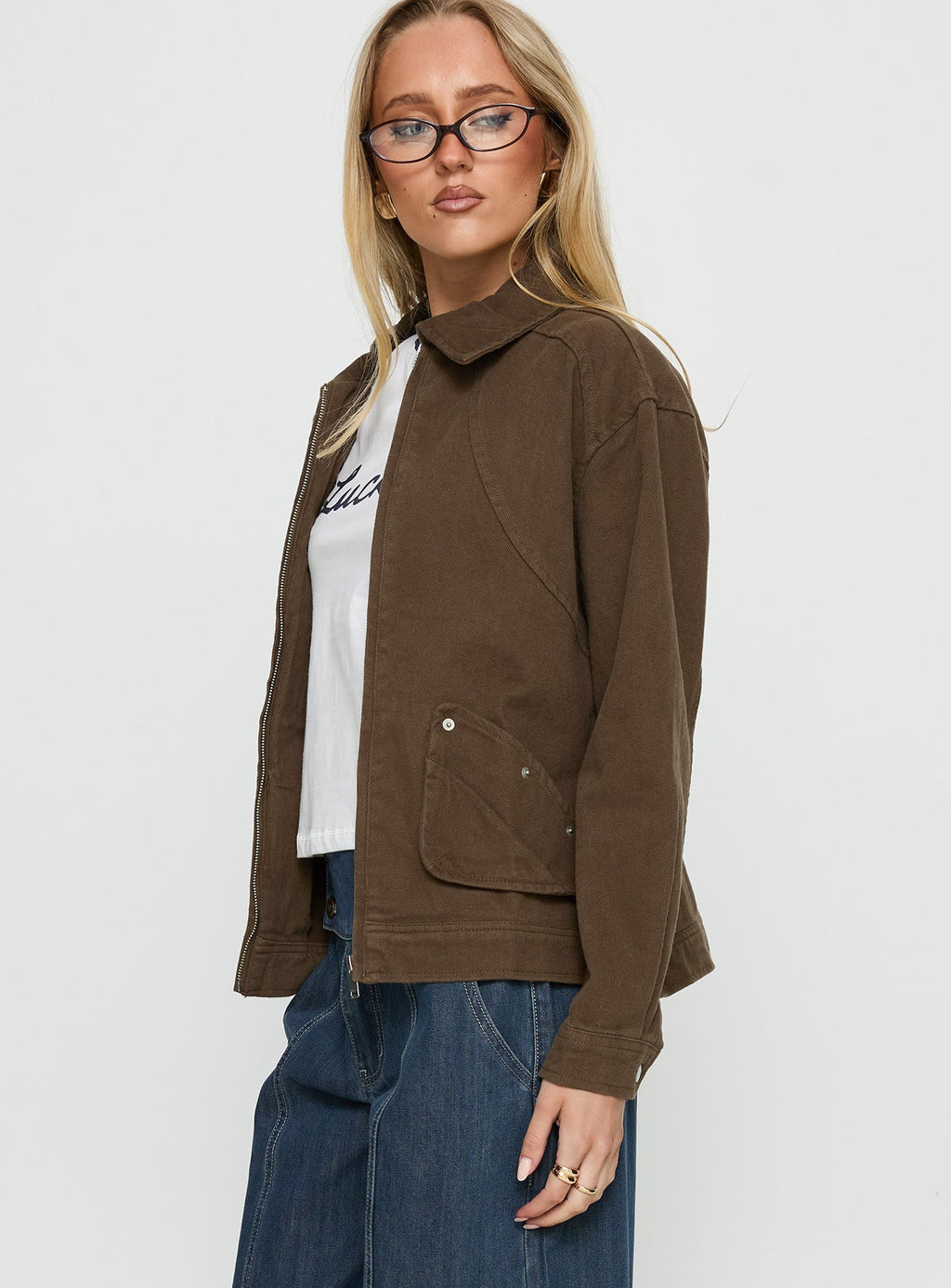Chaqueta Nelsie de corte oversize con cuello, color verde