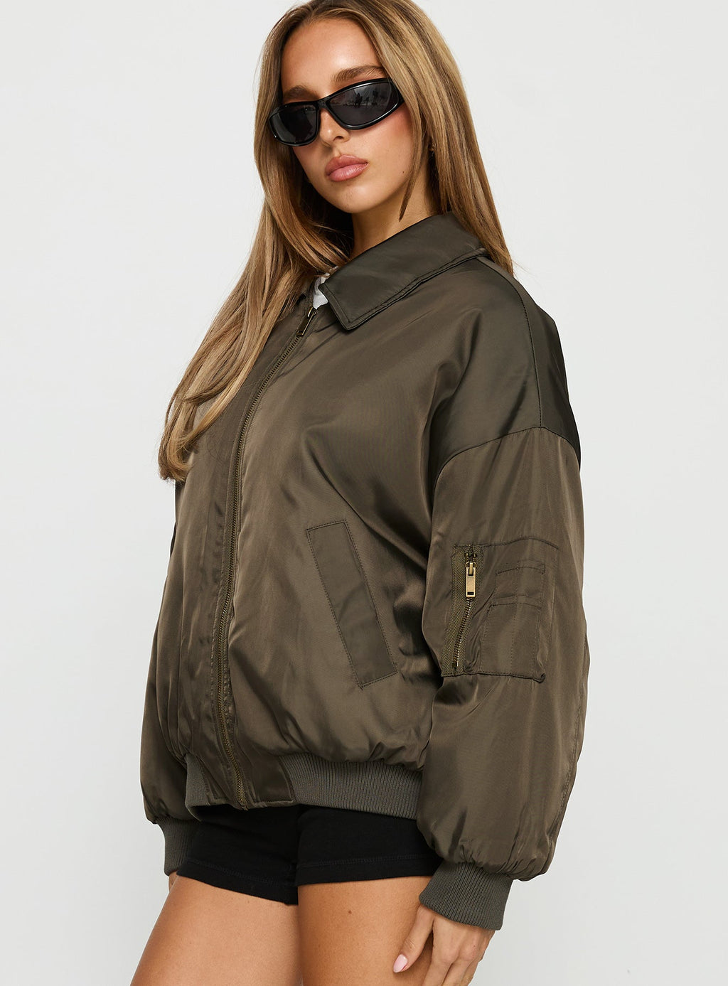 Chaqueta bomber Say Less color caqui