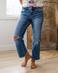 Jeans rectos con rodillas desgastadas Lovervet Audrey