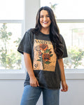 Camiseta negra vintage con sello postal de Nashville