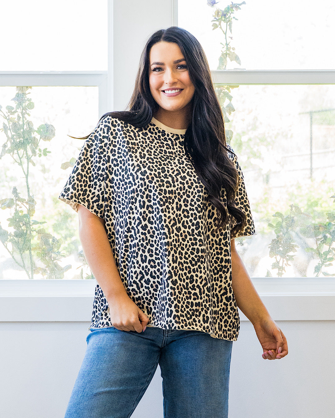 Camiseta estilo boyfriend con estampado de leopardo Layover de Ampersand Ave