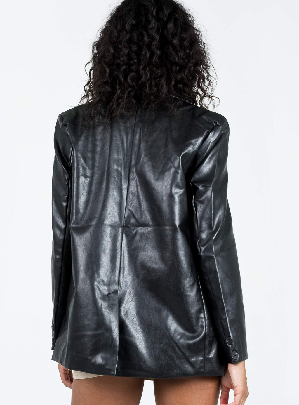 Blazer de piel sintética Jocelyn negro