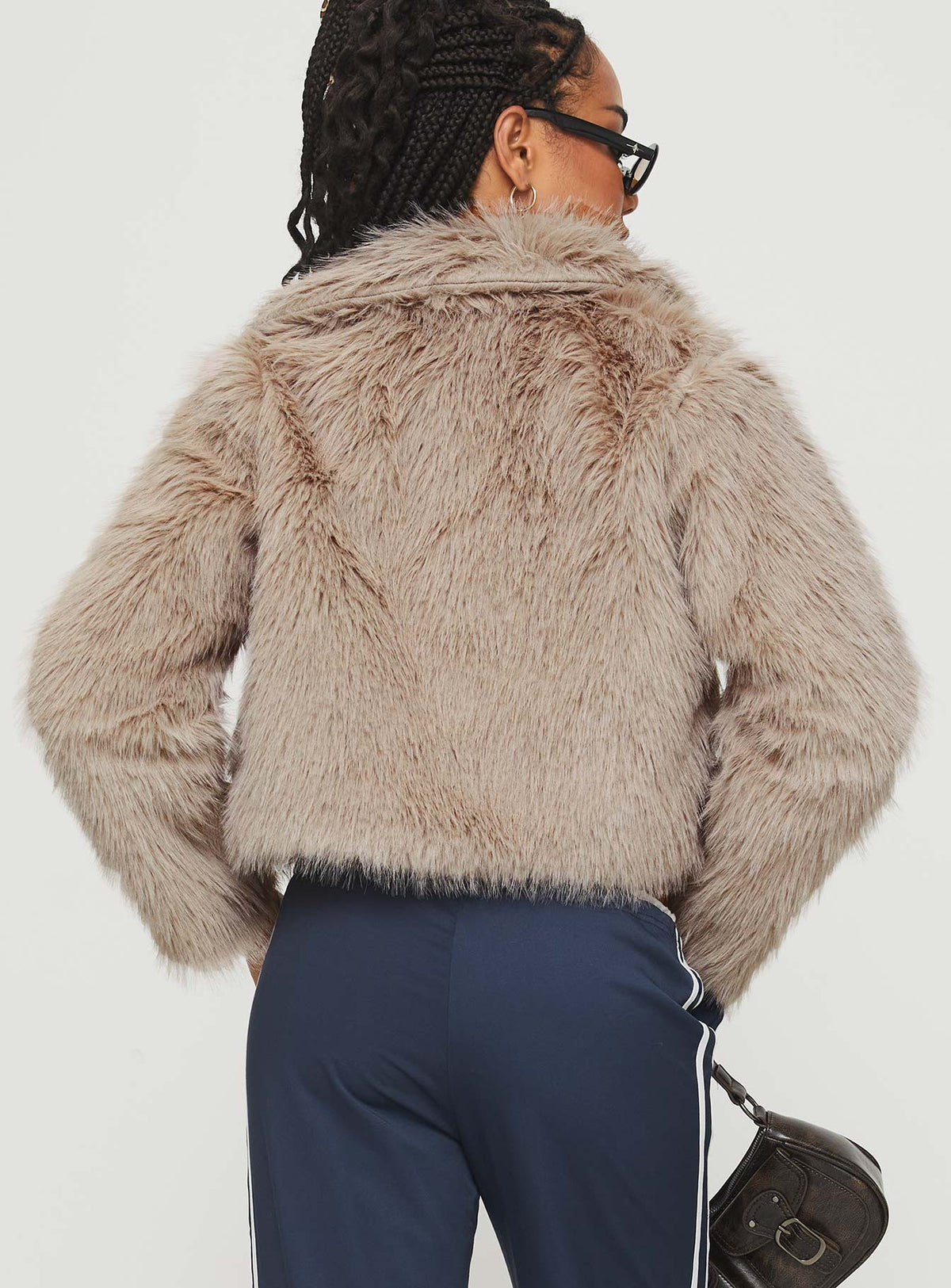 Chaqueta de piel sintética Addie color champiñón