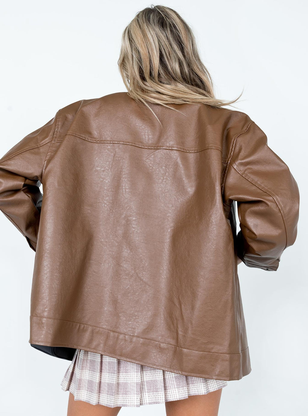 Chaqueta de piel sintética Callie marrón