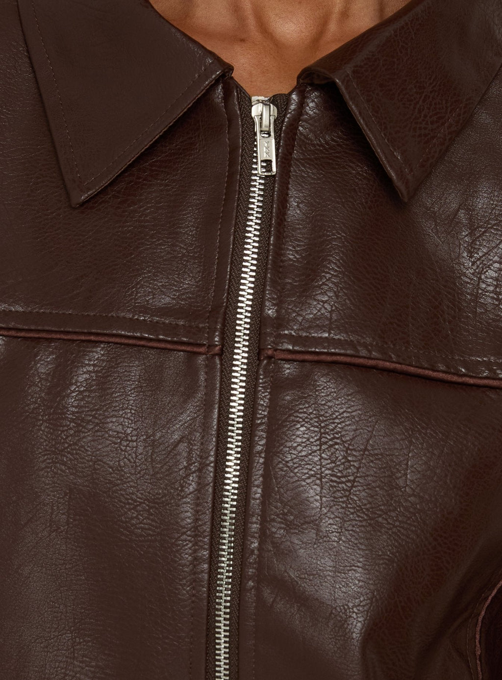 Chaqueta tipo bomber de piel sintética Goldsmith marrón