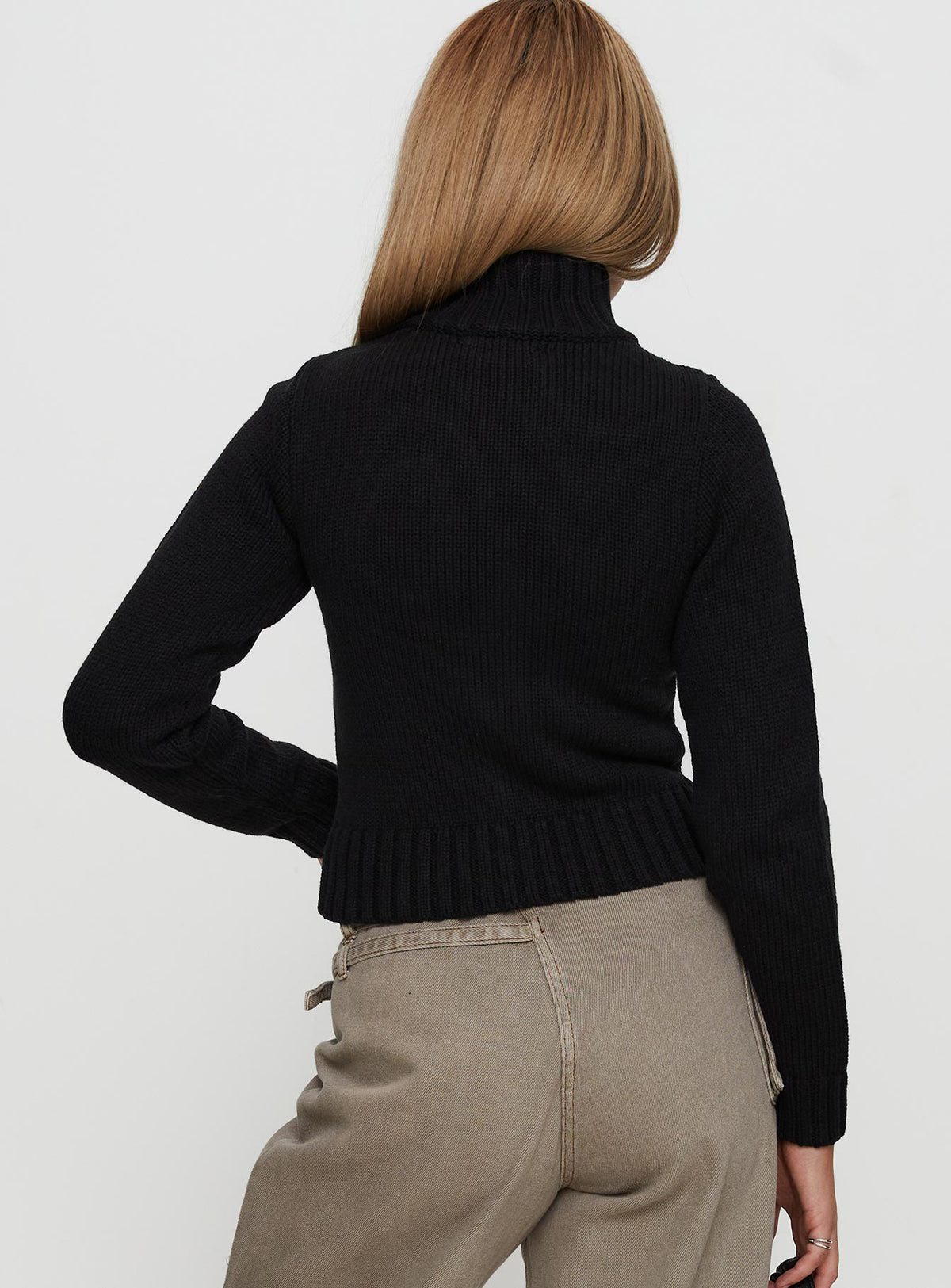Chaqueta de punto con cremallera Nylah negra