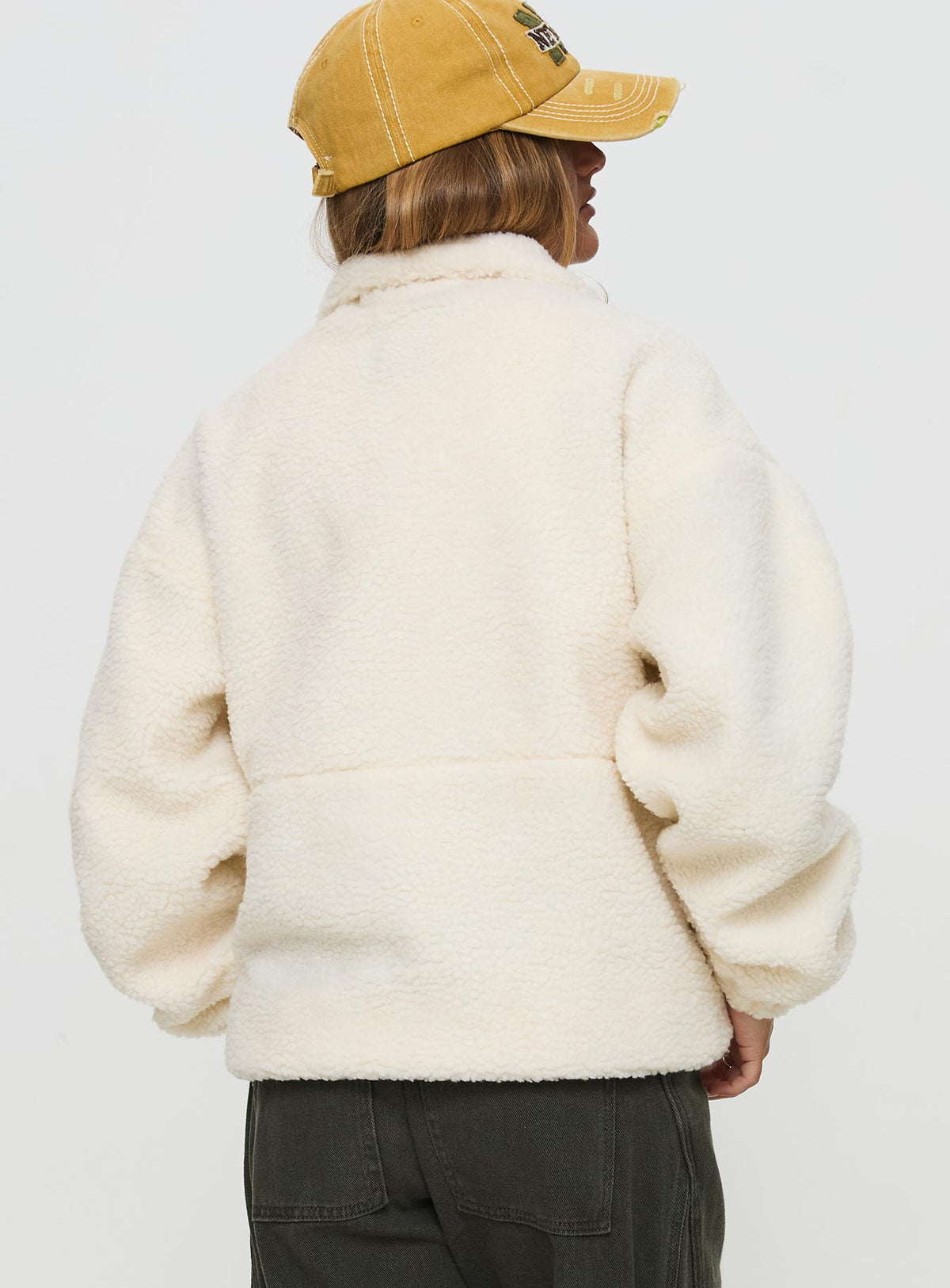 Chaqueta polar con cremallera Say My Name color crema