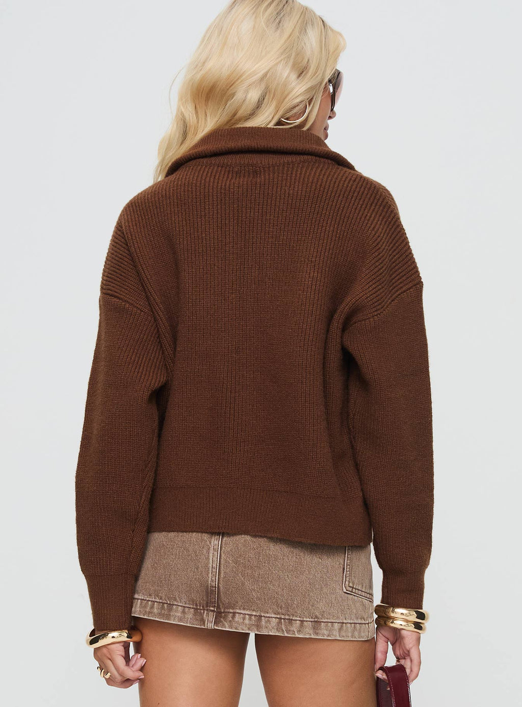 Sudadera con cremallera Too Busy chocolate