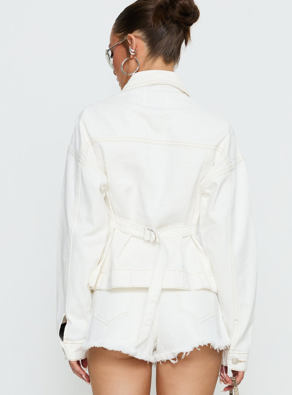 Chaqueta vaquera entallada Caresse blanca