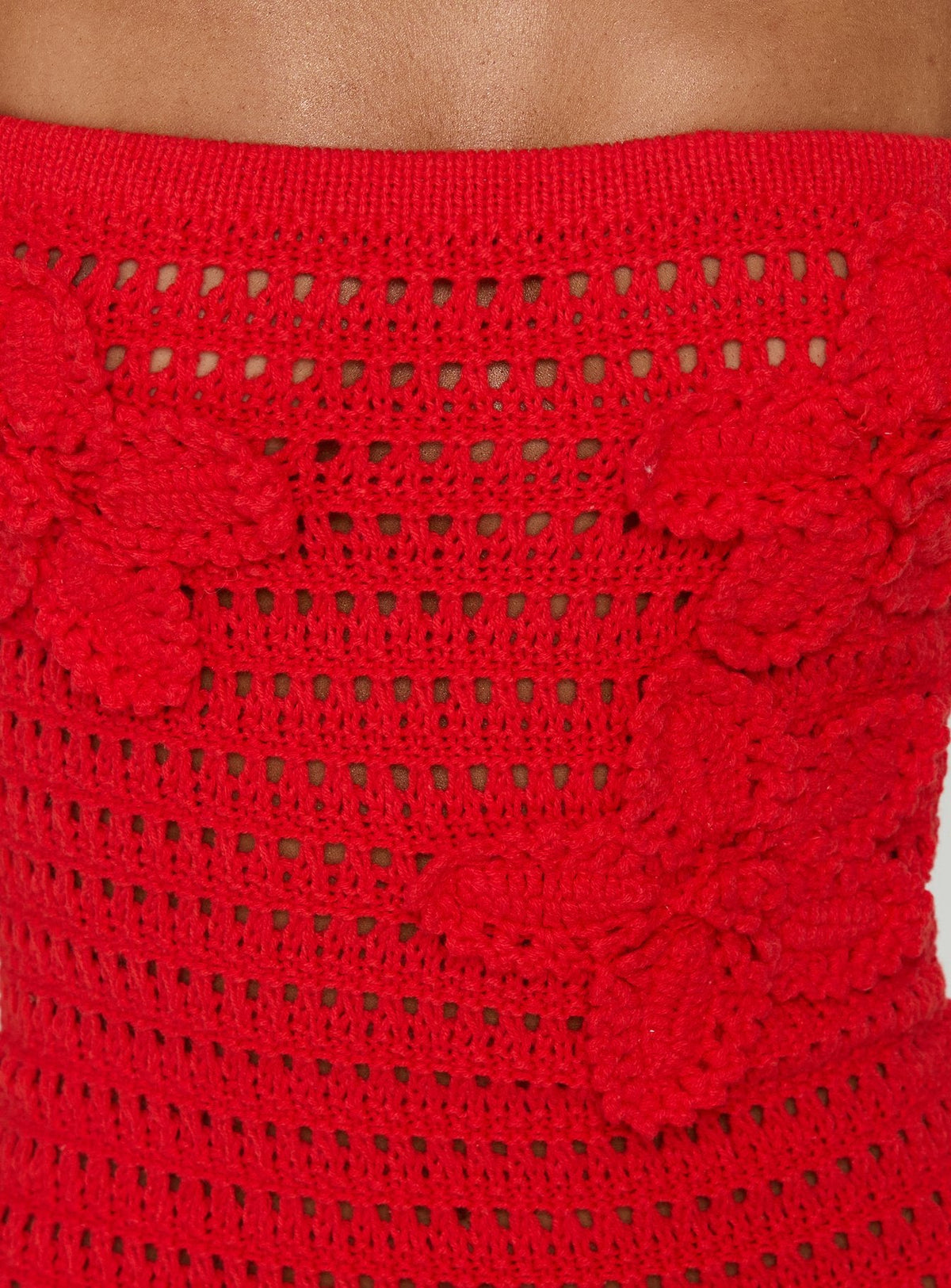 Minivestido de punto sin tirantes Olazia rojo