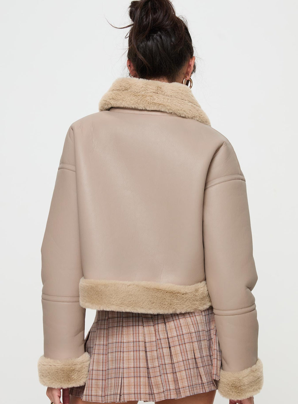 Chaqueta de piel sintética Henessy beige