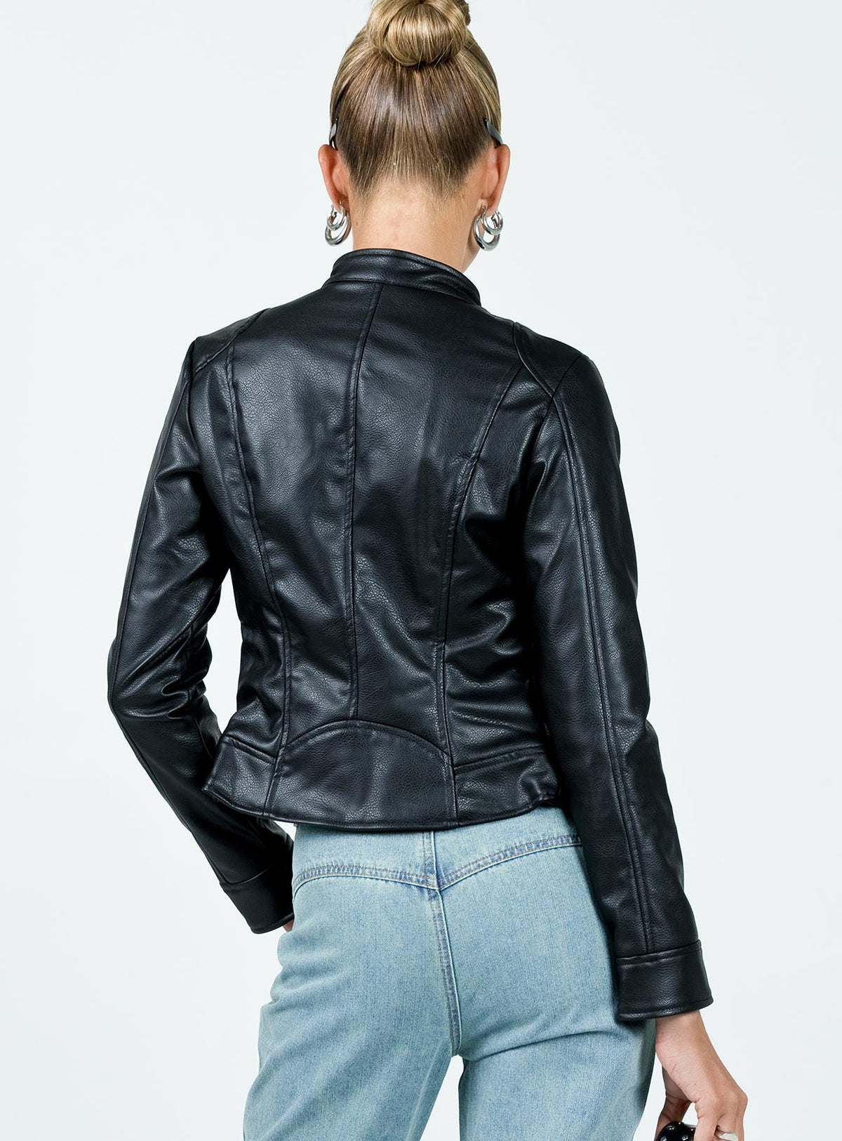 Chaqueta tipo moto de piel sintética Pottsville en negro