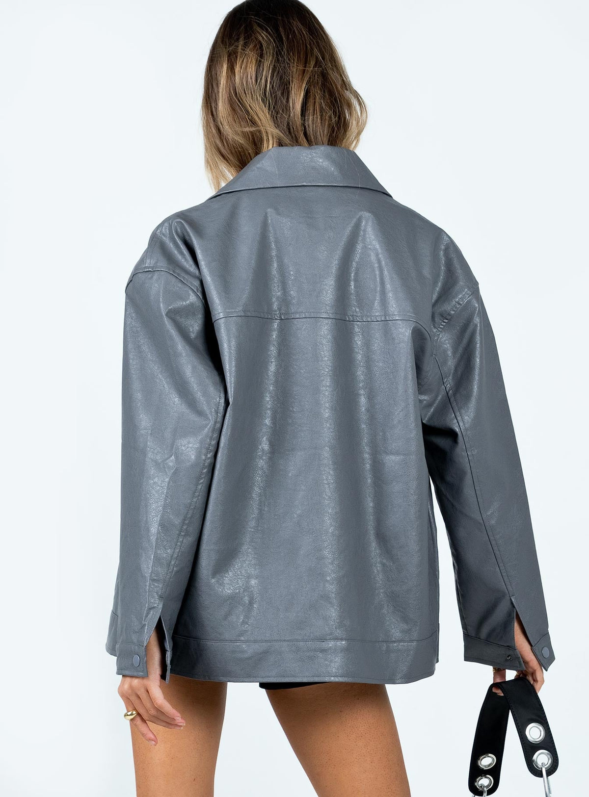 Chaqueta de piel sintética Callie gris