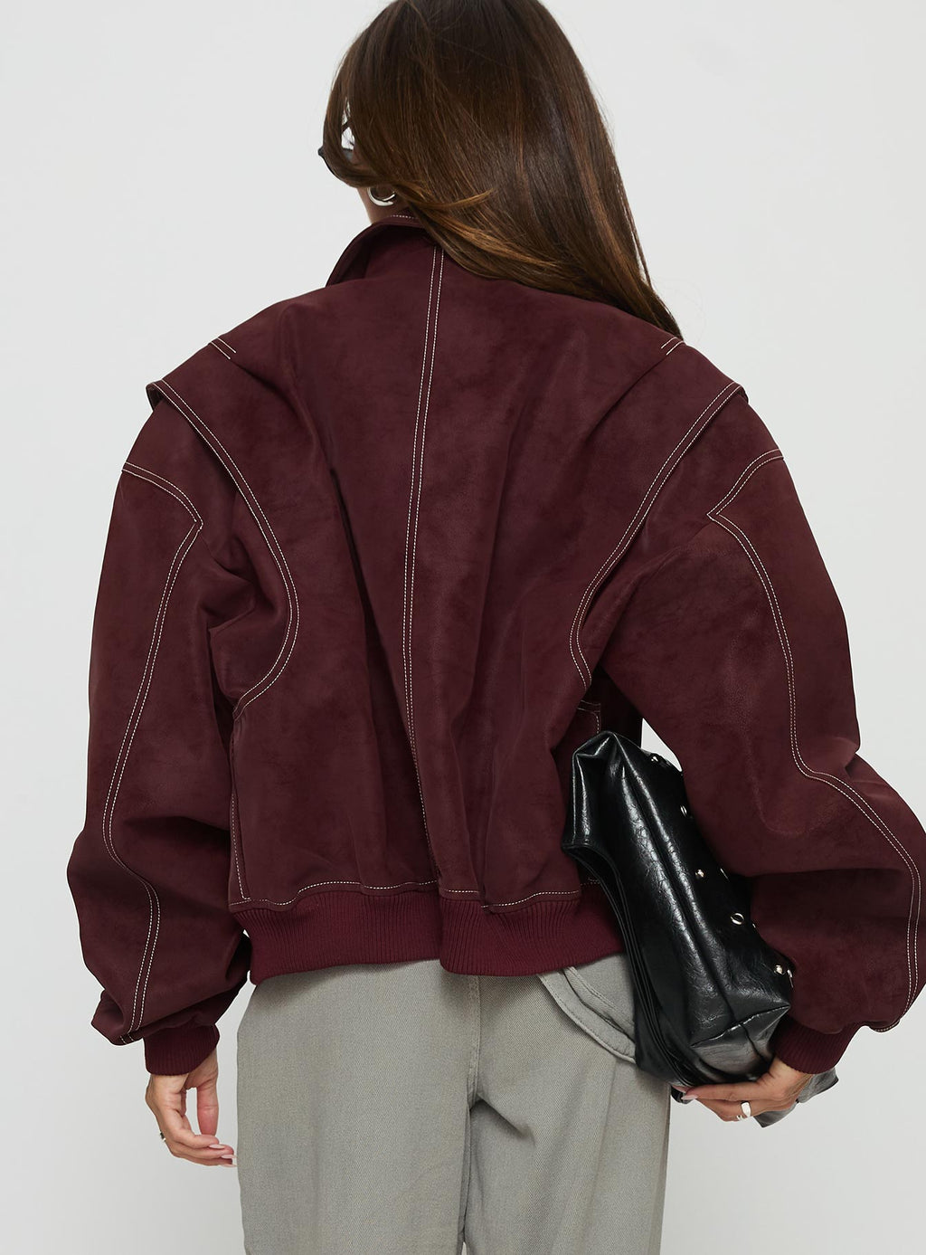 Chaqueta tipo bómber Vista color burdeos