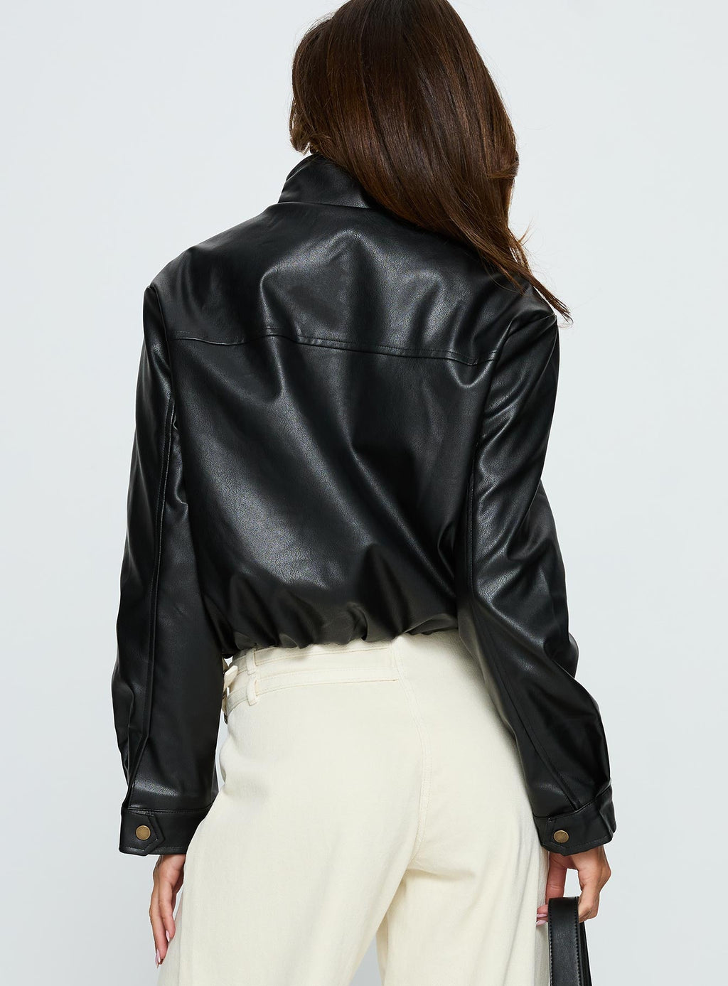 Chaqueta de piel sintética Monay negra
