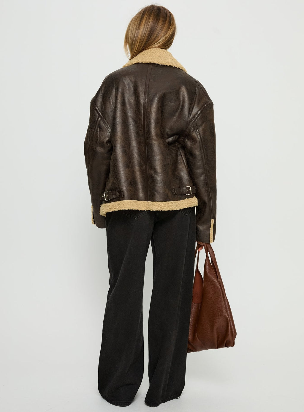 Chaqueta con cuello Benetta marrón